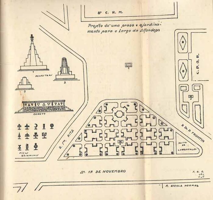Funalfa não tem prazo para reinstalação de monumento tombado na Praça Antônio Carlos 2 projeto de praca Largo da Alfandega Arquivo Central UFJF