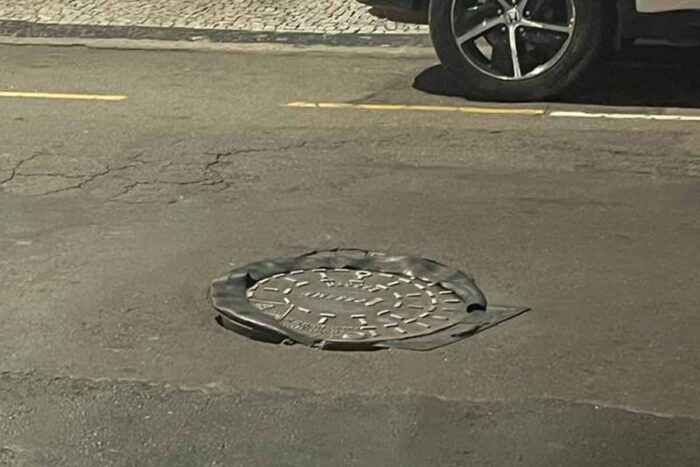 Bueiro desnivelado oferece risco no São Mateus 1 Vida URBANA tRIBUNA DE MIANS