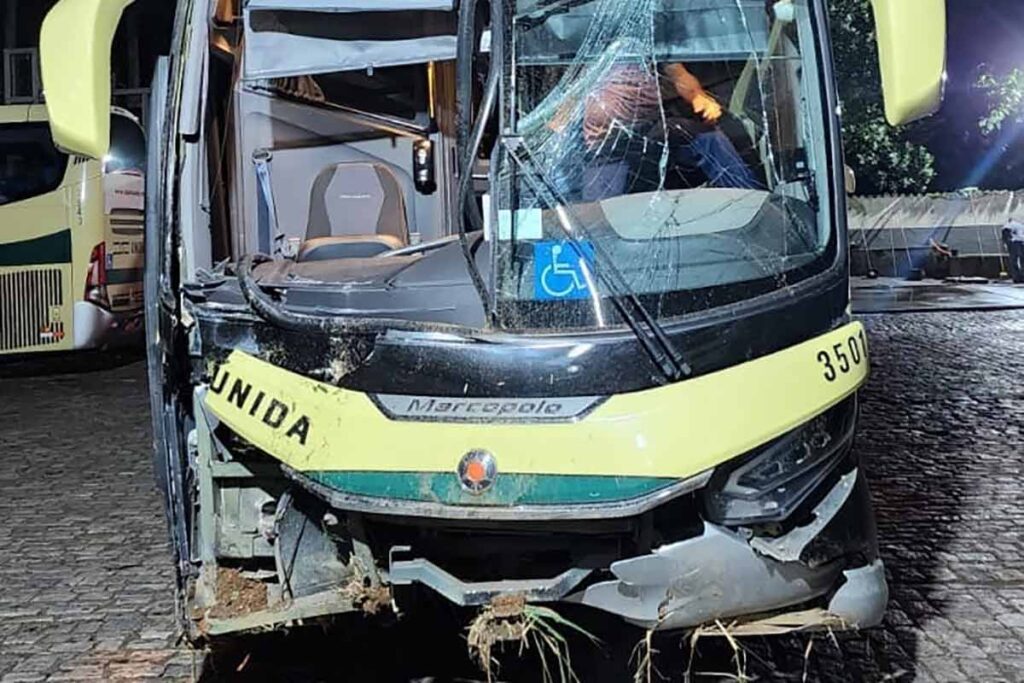 Ônibus com 40 passageiros sofre acidente na MGC-120 2 acidente mgc 120 divulgacao pmr