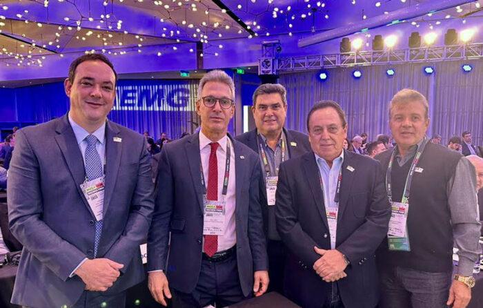 Coluna Cesar Romero - 12 e 13 de novembro de 2023 10 Flavio Roscoe Romeu Zema Everaldo Castro e Aurelio Marangon JF POR AI 101123 enviada pelo CR