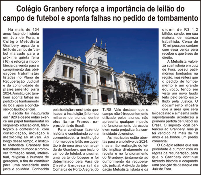 Coluna Cesar Romero - 12 e 13 de novembro de 2023 13 Granbery 5x2275 121123
