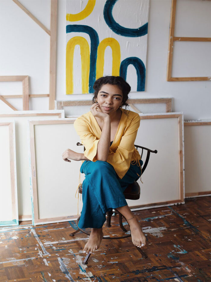 Conheça Aline Almeida: artista visual que descobriu abstracionismo 'através de Deus' 1 Aline @offgrafias