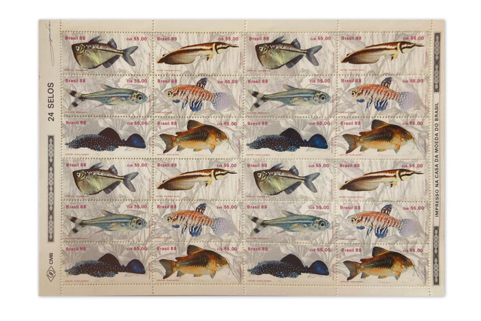 Forum da Cultura recebe exposição sobre carteiros e selos 2 Serie peixes Brasil 88 Divulgacao