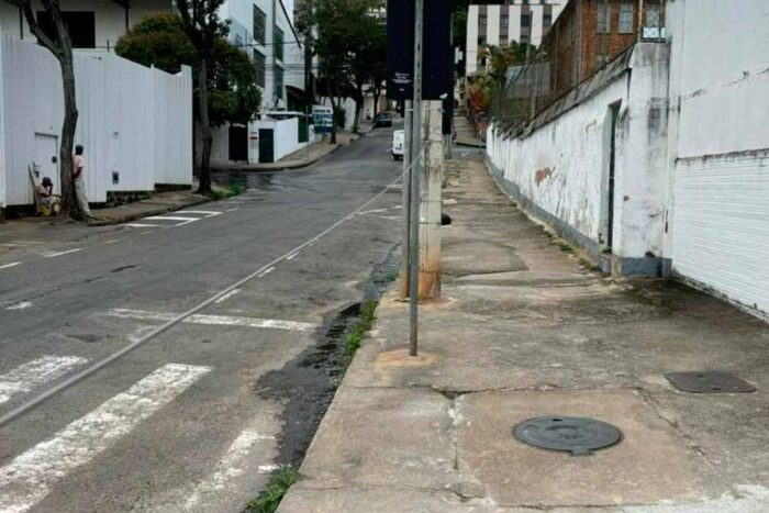 Fiação solta e faixa de pedestre apagada gera riscos no Granbery 1 VU Tribuna de Minas