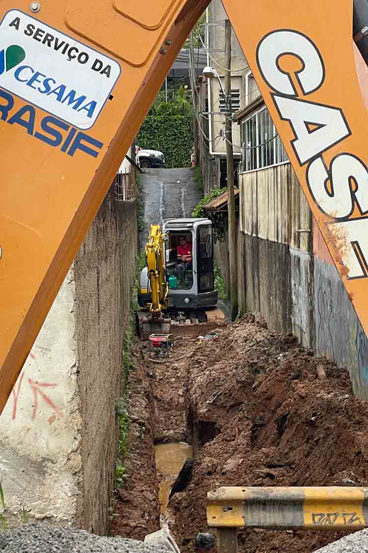 Manutenção emergencial causa falta d'água na Cidade Alta 1 obras Cesama Felipe Couri 3