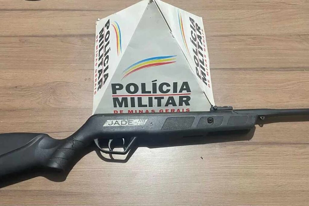Lei Maria da Penha: Homem ameaça esposa idosa com espingarda e é preso 1 espingarda divino divulgacao pm