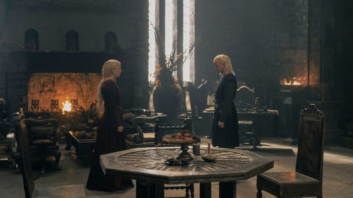 Rhaenyra Targaryen e a sua segurança: A Casa do Dragão 2x02 3 Rhaenyra Targaryen e Daemon Targaryen se enfrentam no episódio