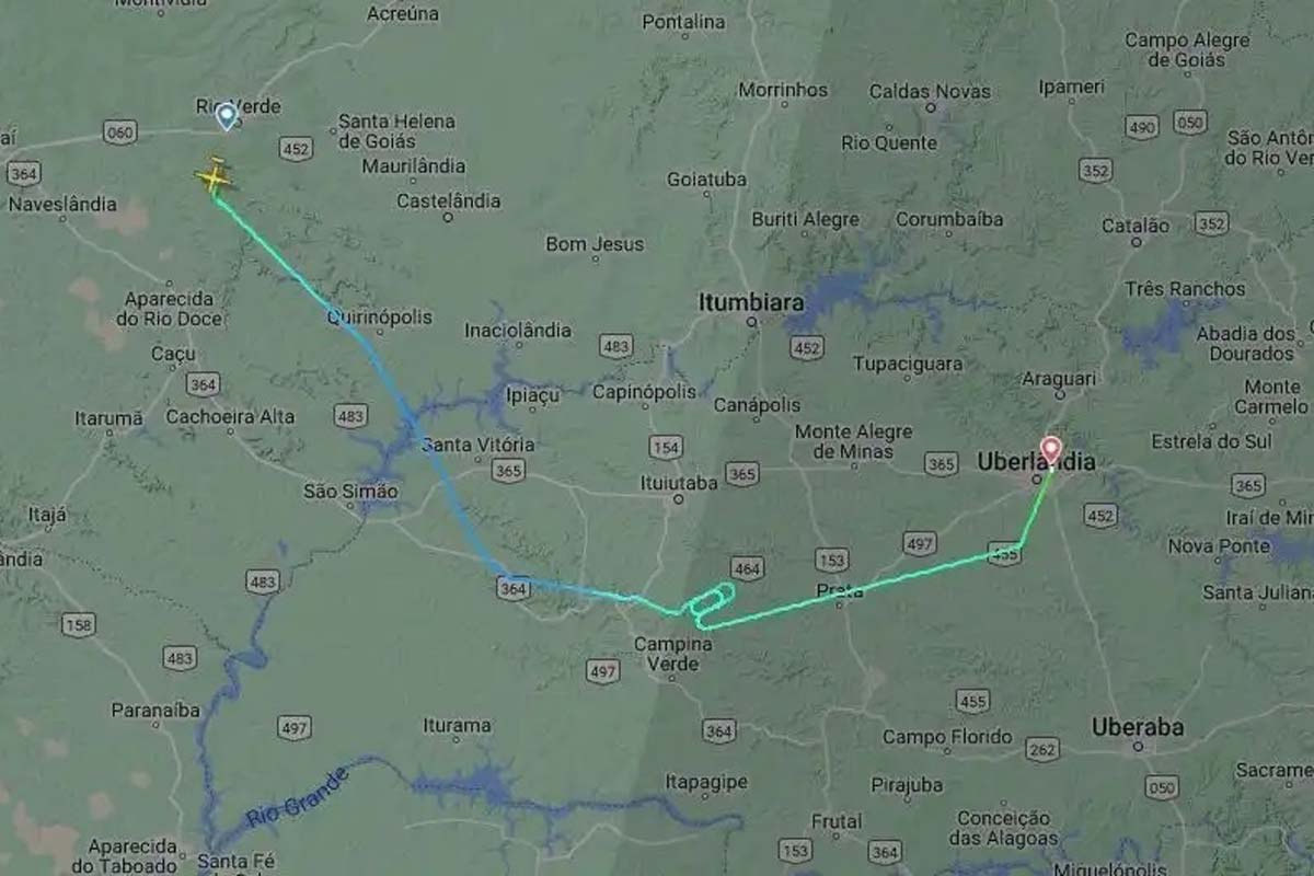 Avião da Voepass faz pouso de emergência em Minas 1 Aviao da Voepass faz pouso em Minas por problema tecnico reproducao fligtradar24