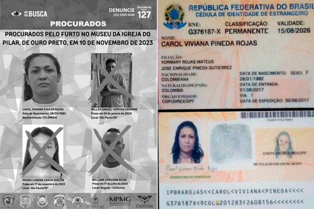 Denunciado por furto em igreja de Ouro Preto, homem é preso na Colômbia 2 denuncia furto igreja do pilar