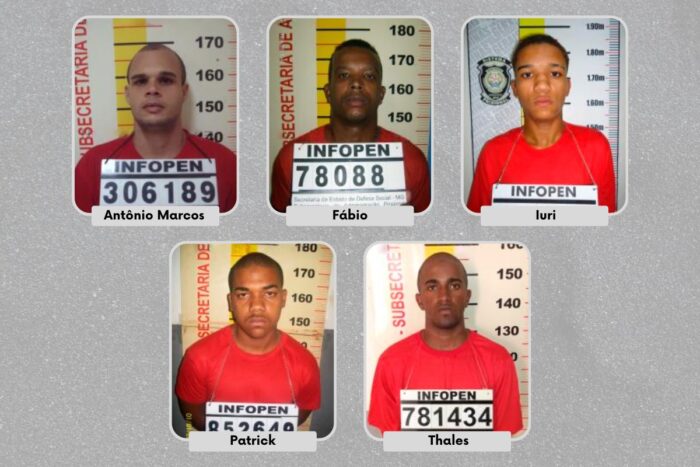 Fuga: Cinco presos escapam de penitenciária em JF 1 Presos em fuga Sejusp Divulgacao