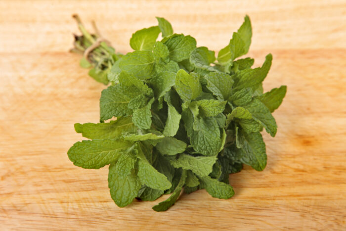 Conheça 5 plantas fáceis de cultivar que são repelentes naturais de moscas e outros insetos 5 bunch fresh mint wooden board
