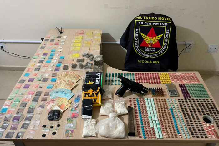 Quase 1.000 comprimidos de ecstasy, LSD, cocaína e haxixe são apreendidos; suspeito foi abordado em pagode 1 ecstasy viçosa