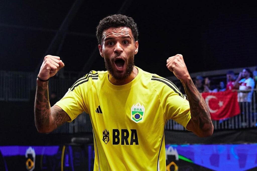 Ex-jogador do Tupi é um dos melhores do mundo no fut-7 e brilha na Kings League 3 Jeffinho
