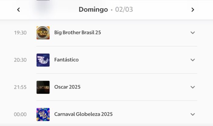 BBB 25, Oscar e carnaval: confira os horários da programação da TV Globo no domingo 1 WhatsApp Image 2025 02 28 at 11.44.22