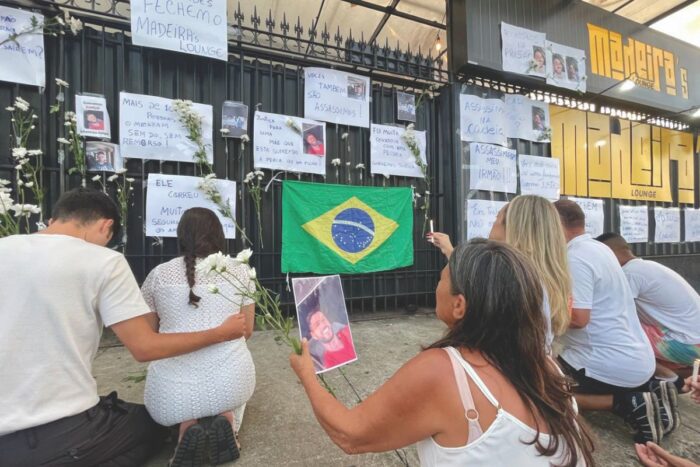 Dias após o crime, familiares da vítima realizaram uma manifestação em frente ao local onde o conflito teria começado, àquela altura, já fechado.