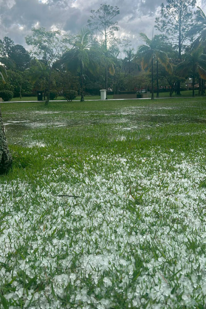 Chuvas fortes e granizo atingiram Juiz de Fora na tarde desta quinta-feira