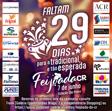Coluna Cesar Romero – 09 e 10 de maio de 2025 5 Feijoada CR 2025 29 dias 25x127 090525 SEXTA FEIRA