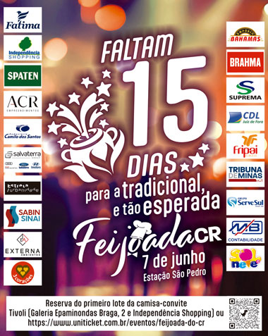 Coluna Cesar Romero – 23 e 24 de maio de 2025 8 Feijoada CR 2025 VALE ESTE 15 dias 2x127 230525 SEXTA FEIRA