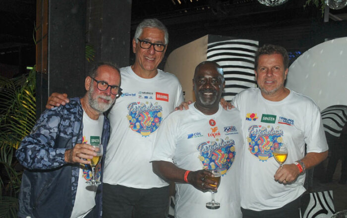 Coluna Cesar Romero – 27 e 28 de junho de 2025 2 Basileu Tavares o secretario de Esportes Marcelo Matta Paul Almeida e Jose Alfredo Brandao Costa FOTO WOLMER MONTEIRO