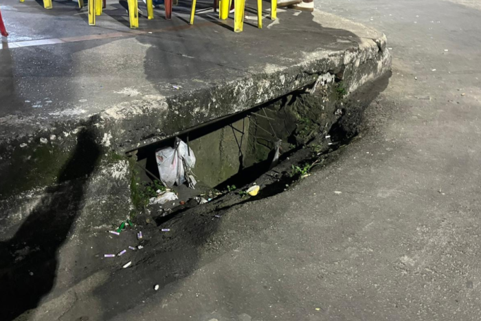 Bueiro sem tampa de proteção oferece riscos a pedestres 1 Design sem nome