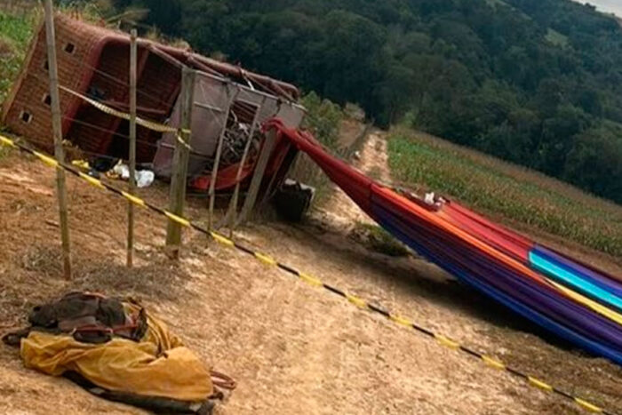 VÍDEO: Mineira morre após queda de balão no interior de São Paulo 1 queda balao mata mineira reproducao internet