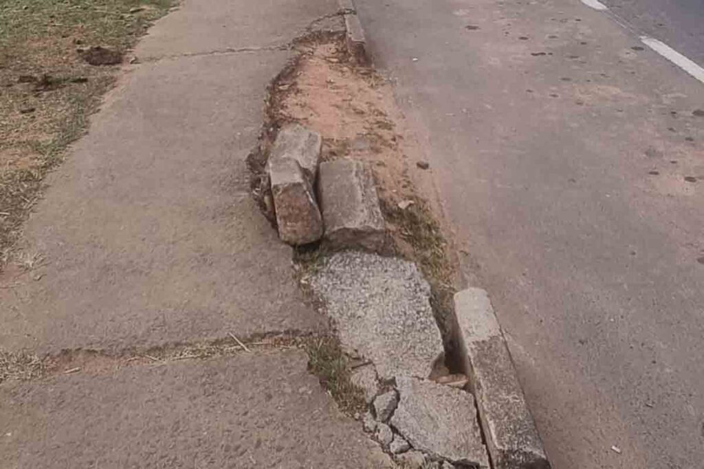 Calçada danificada no Linhares aumenta risco de quedas 2 calçada danificada tribuna de minas juiz de fora