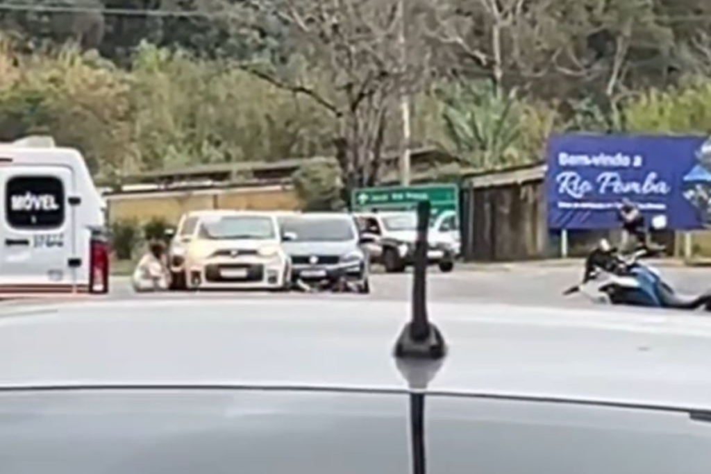 Video tiroteio em rodovia perto de Rio Pomba Reproducao redes sociais