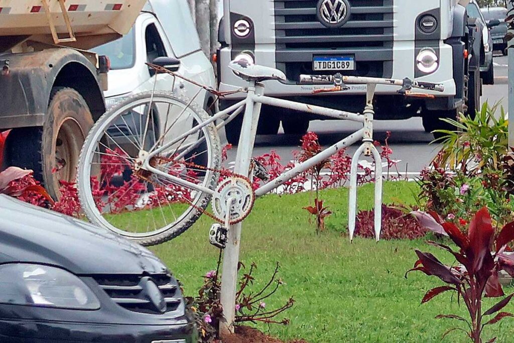 Monumento em homenagem a ciclista vítima de acidente é vandalizado 2 VU Leo editada