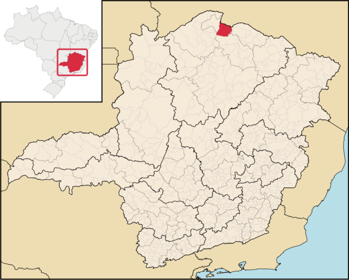 Município que abriga 1ª igreja do estado se torna capital de Minas nesta segunda-feira 2 MinasGerais Municip MatiasCardoso.svg