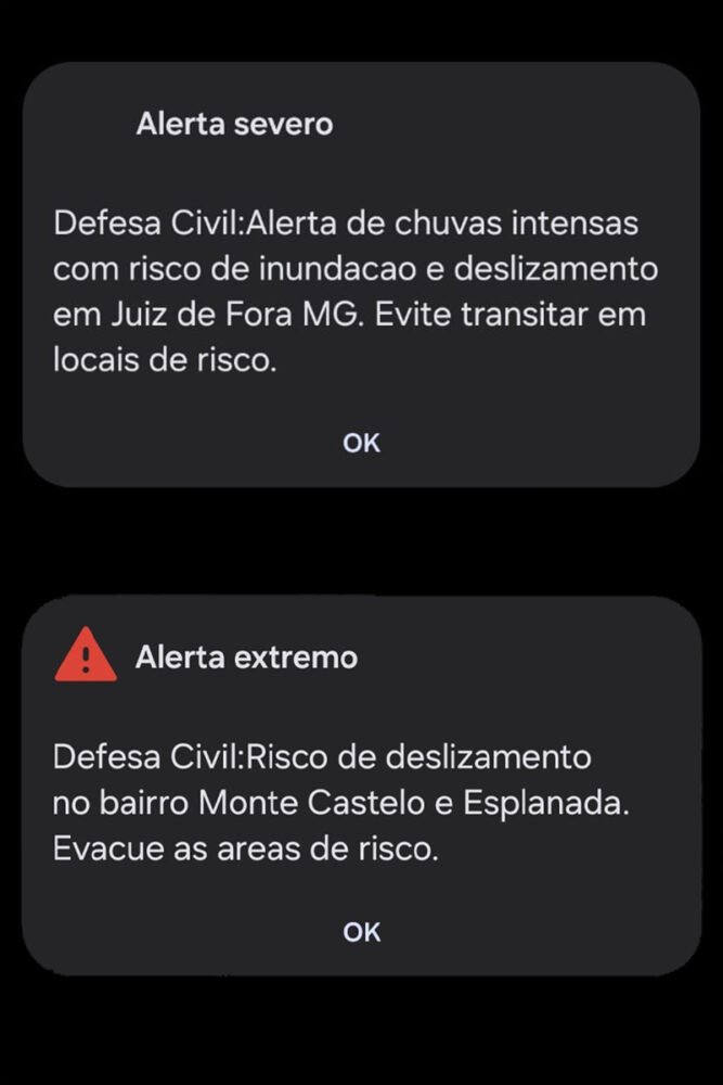 Juiz-foranos recebem alertas sobre riscos em bairros neste sábado