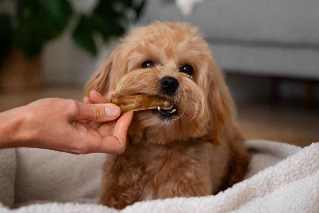 Osso para cachorro: 5 perigos de oferecê-lo ao animal 2 cachorrinho com osso freepik