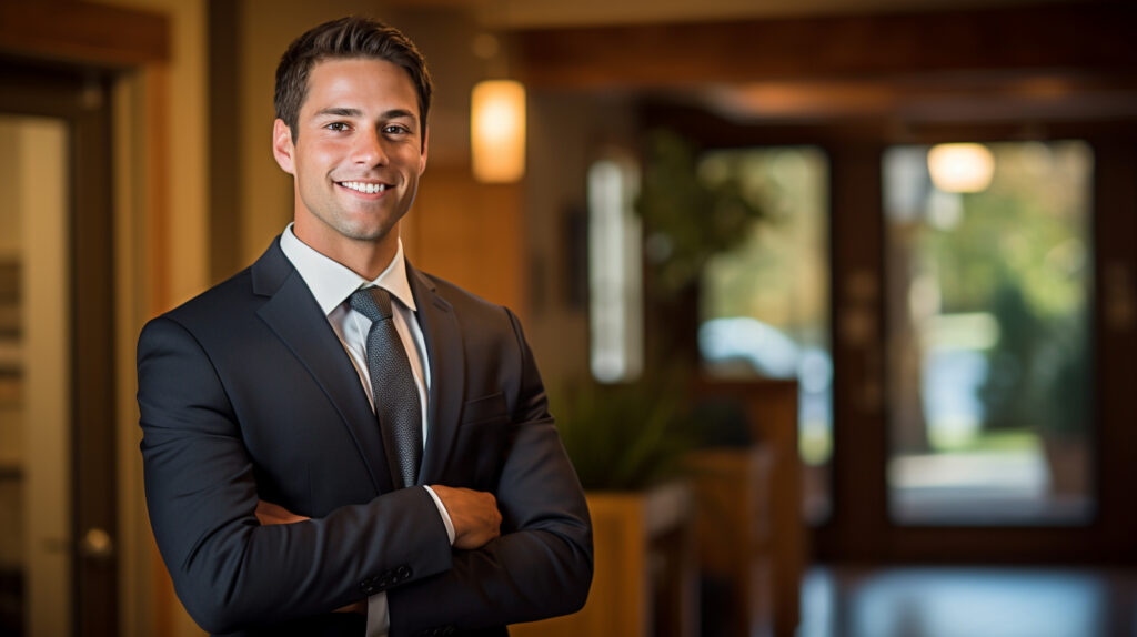 A síndrome do profissional “quase pronto”: por que você nunca se sente preparado o suficiente? 1 medium shot man working as real estate agent