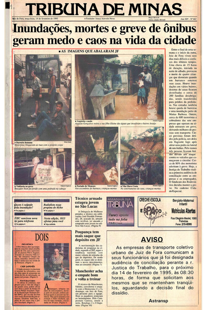 Negligências ao longo da história de JF, e a reconstrução após as chuvas 3 chuva 1995 arquivo TM 1