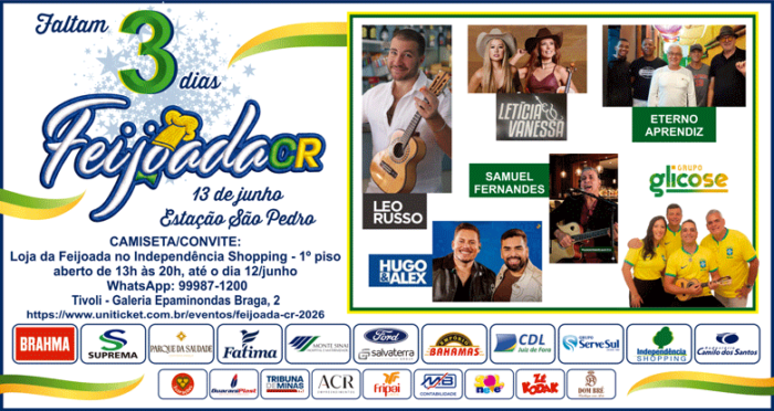 Coluna Cesar Romero – 10 de junho de 2026 3 Feijoada 2026 3 dias 4x11 QUARTA FEIRA 100626 1