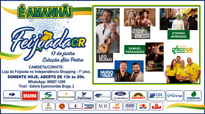 Coluna Cesar Romero – 12 e 13 de junho de 2026 2 Feijoada 2026 E AMANHA 35x10 SEXTA FEIRA 120626