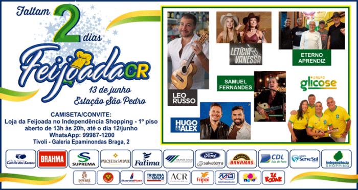 Feijoada 2026 VALE ESSE 2 dias 4x11 QUINTA FEIRA 110626