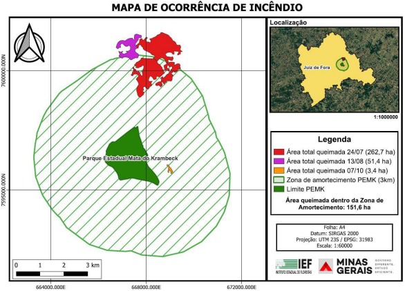 Queima prescrita será realizada no entorno do Parque Estadual Mata do Krambeck para prevenir incêndios florestais 3 area total queimada