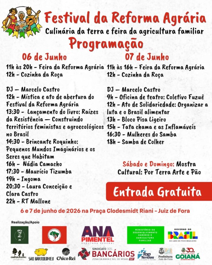 Festival da Reforma Agrária começa neste sábado na Praça Clodesmidt Riani; confira a programação 1 festival reforma agraria