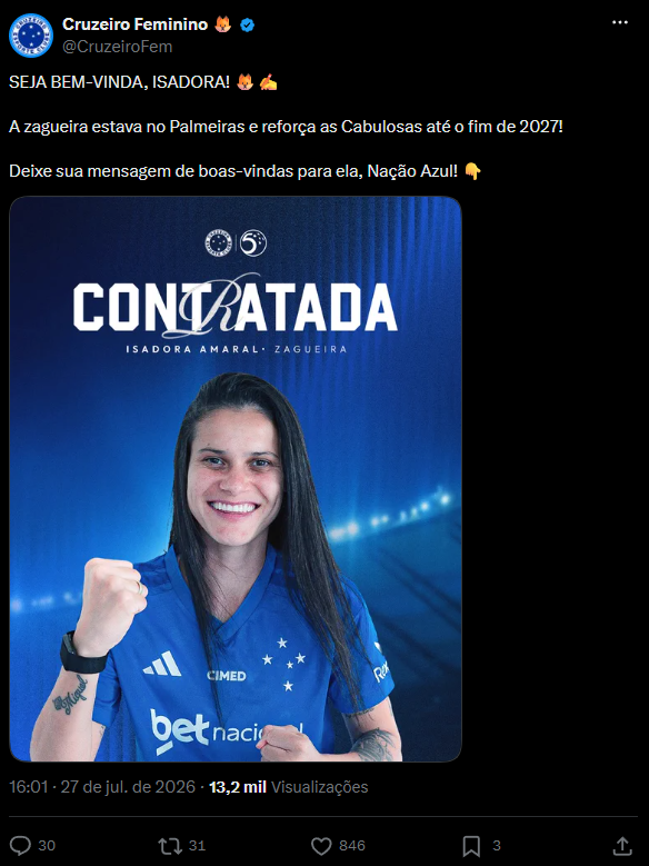 Cruzeiro surpreende no mercado e anuncia craque que conquistou vários títulos pelo Palmeiras 2 Captura de tela 2026 07 28 130930
