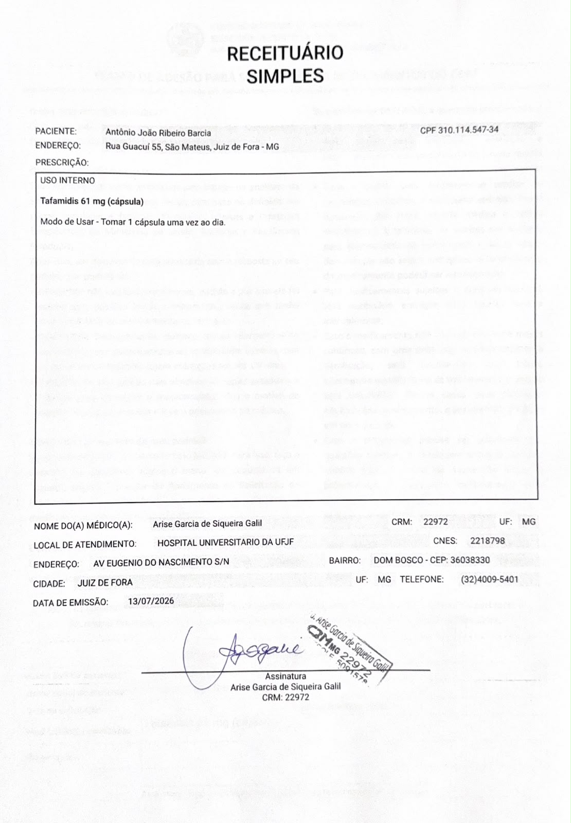 Após diagnóstico de doença rara no pai, moradora de Juiz de Fora cria vaquinha para custear tratamento 3 WhatsApp Image 2026 07 30 at 19.04.35