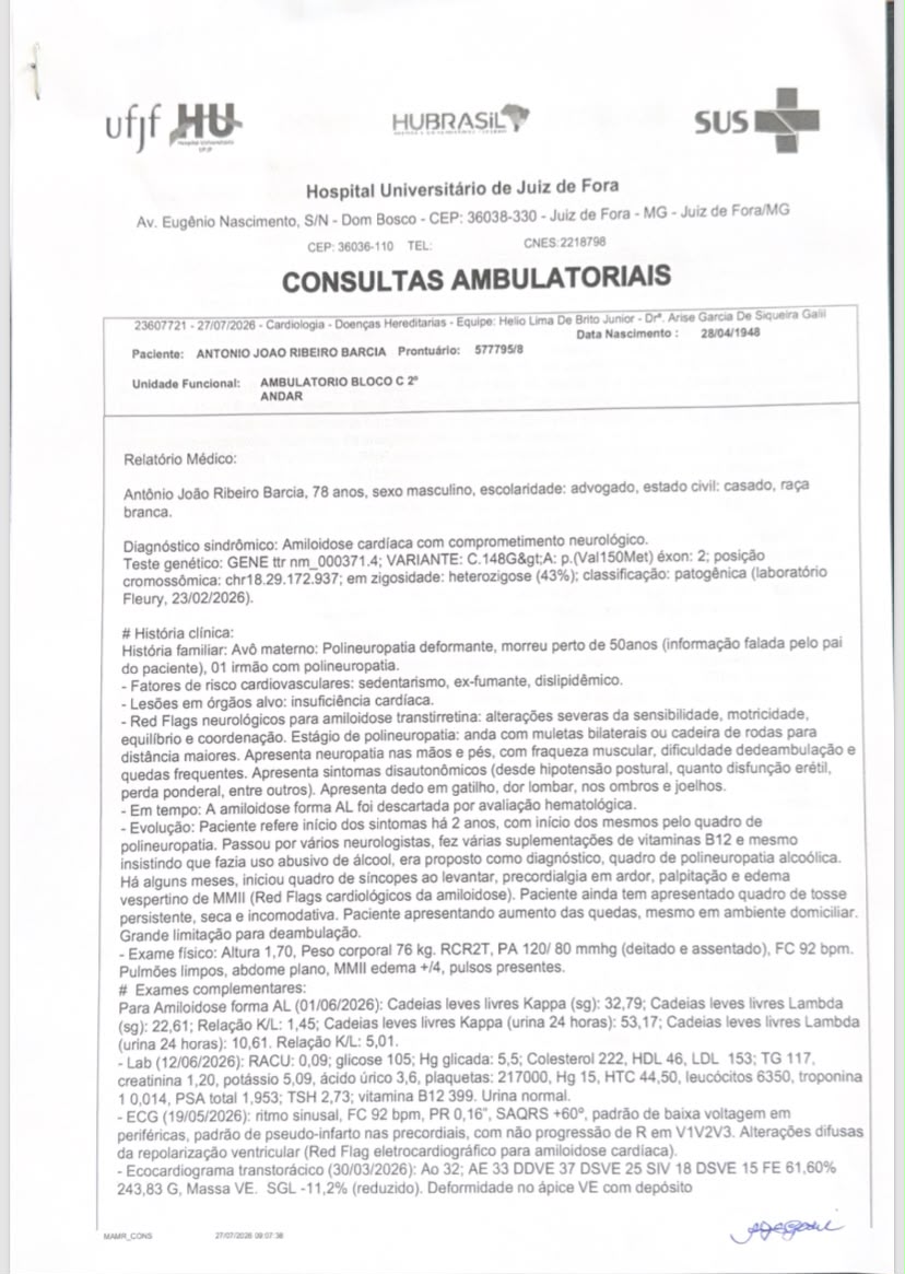 Após diagnóstico de doença rara no pai, moradora de Juiz de Fora cria vaquinha para custear tratamento 2 WhatsApp Image 2026 07 30 at 19.06.12