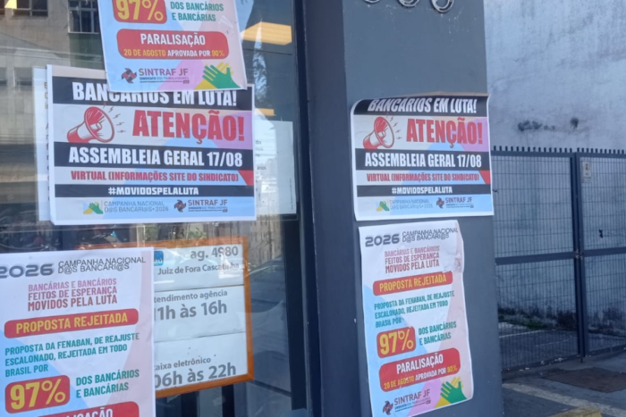 Bancários cruzam os braços nesta quinta-feira em Juiz de Fora 1 Paralisacao dos bancarios 2