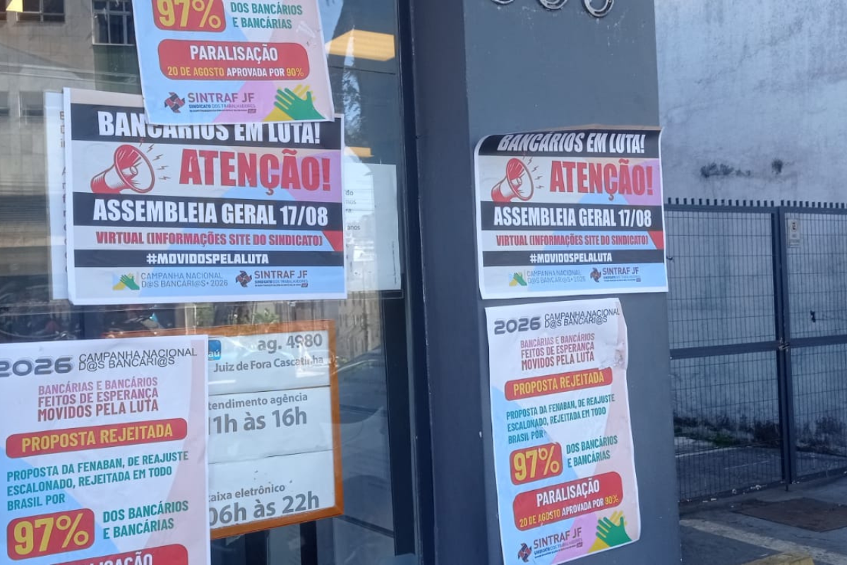 Bancários cruzam os braços nesta quinta-feira em Juiz de Fora
