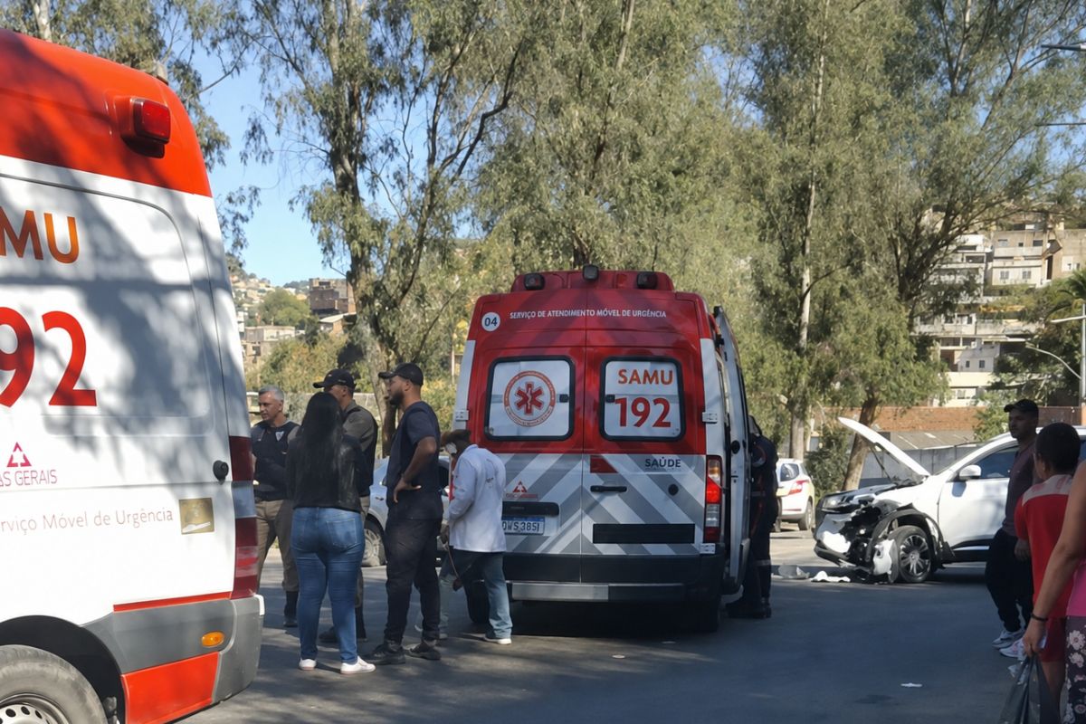 Colisão entre carros deixa cinco feridos, incluindo três crianças, no Vila Ideal