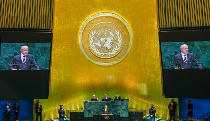 Na ONU, Lula critica interferência externa no país: ''Brasil não cabe no quintal de ninguém'' 1 Na ONU, Lula critica interferência externa no país: ''Brasil não cabe no quintal de ninguém''