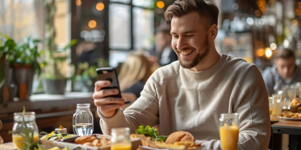 Comer olhando para o celular pode fazer cérebro perceber menos a refeição e aumentar vontade de comer novamente pouco tempo depois
