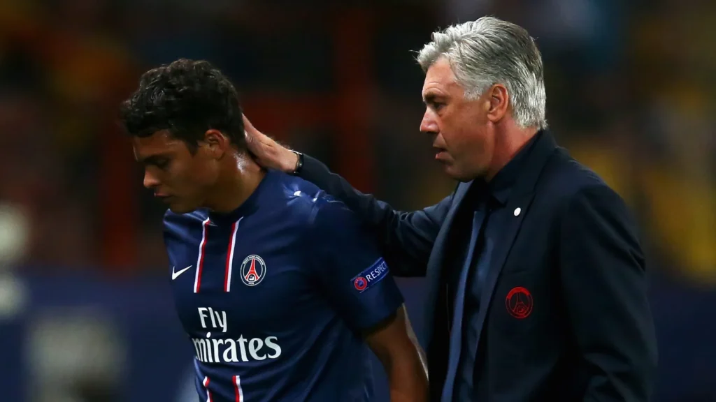 Thiago Silva perde a paciência e detona o treinador Carlo Ancelotti
