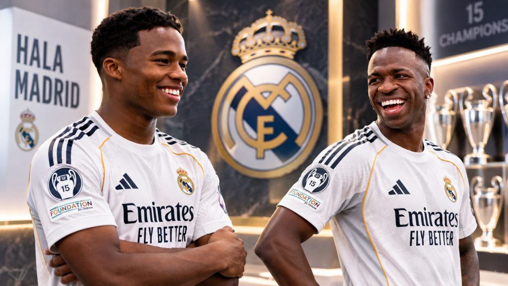 Enquanto Endrick recebe R$ 2,6 milhões por mês no Real Madrid, salário de Vini Jr. é quatro vezes maior