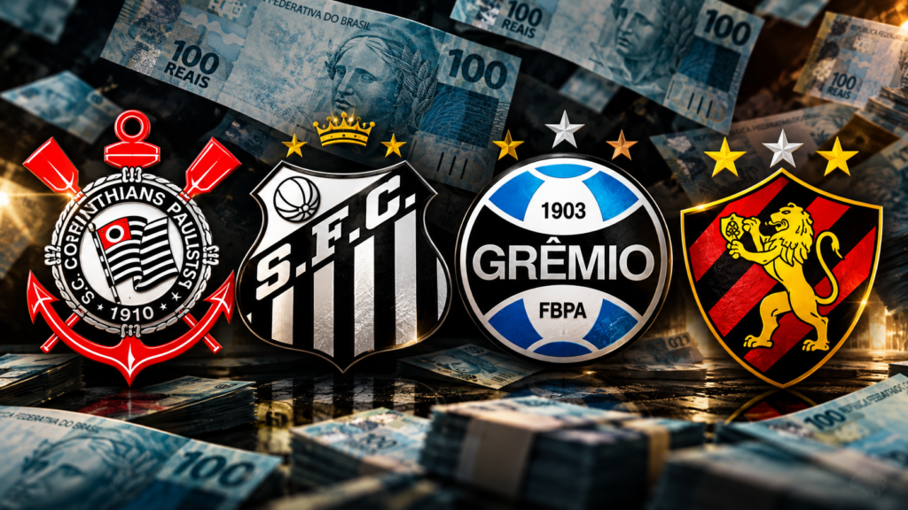 Corinthians, Santos, Grêmio e Sport devem mais de R$ 40 milhões para clube da Série B