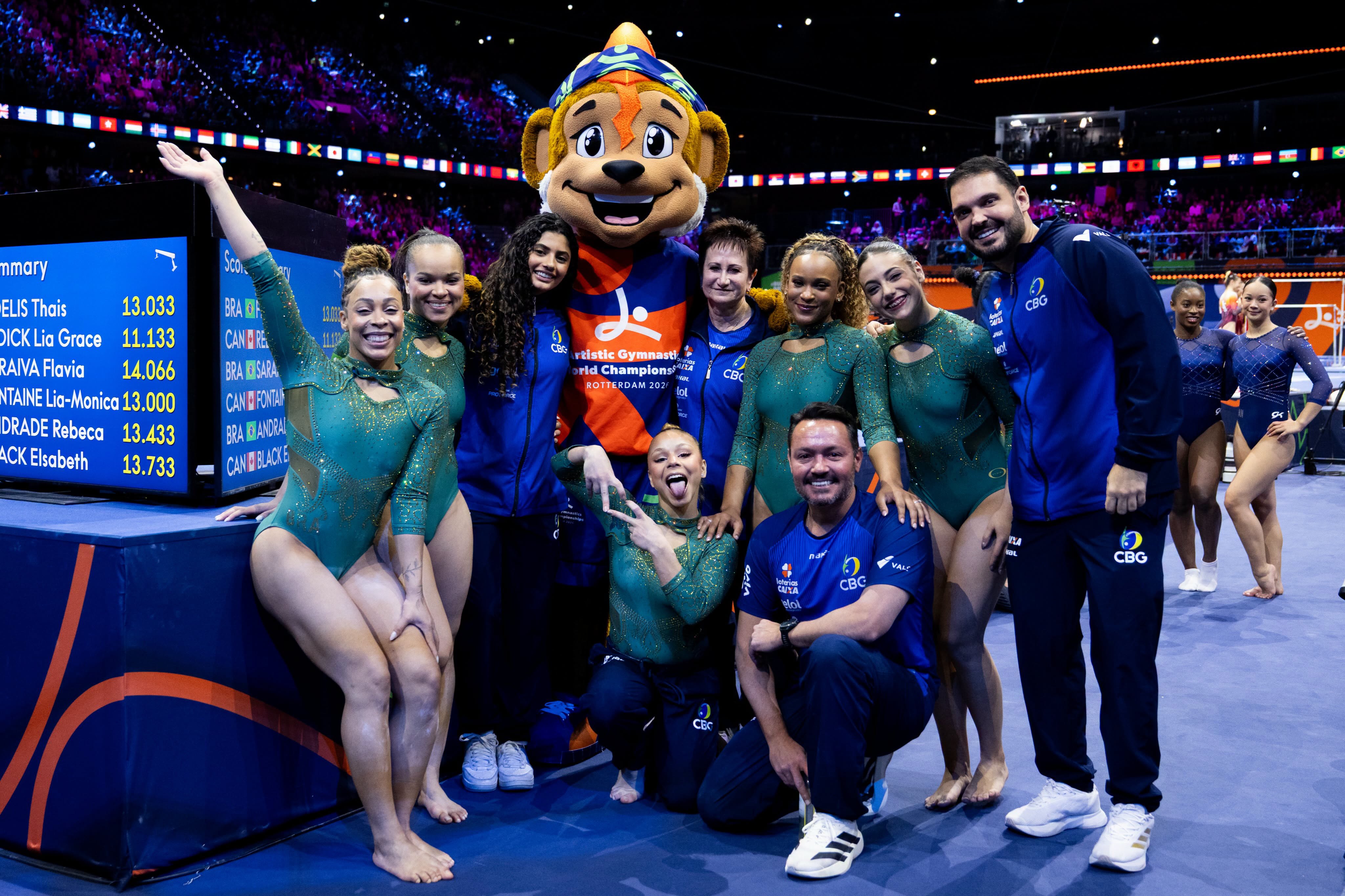 Brasil fica em 5º lugar na final por equipes do Mundial de Ginástica Artística